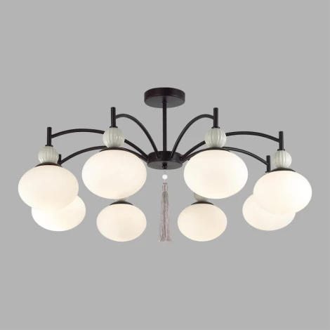 Потолочная люстра на штанге Lumion Gloriya 8273/8C черный/серый/белый, металл/керамика/стекло Е14 8*40W 220V (шарики)