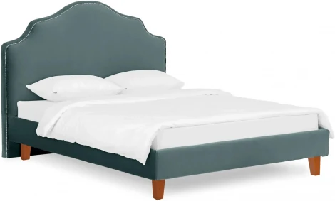 Кровать Queen II Victoria L 1600 ОГОГО (арт.663249), (Ткань/Бирюзовый)