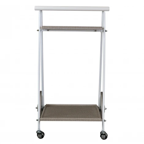 Стол сервировочный Новум белый/белый/текстиль темный Mebelik 008948