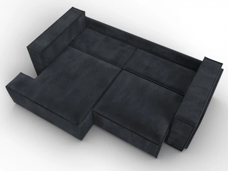 Диван угловой Лига-061 угол левый (ДСП,Брус,Фанера,Велюр/Темно-серый) Лига Диванов 131153L