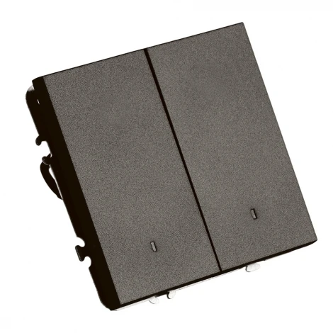 Выключатель двухклавишный с подсветкой (антрацит, soft touch) Stekker Эмили 49916