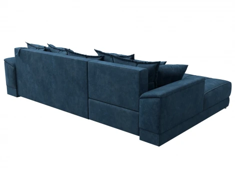 Диван угловой НордСтар левый угол (ДСП,Брус/Пластик/Велюр/Синий) Лига Диванов 127937L