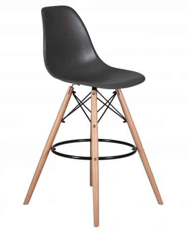 Стул барный DSW BAR (ножки светлый бук, цвет тёмно-серый (GR-04))