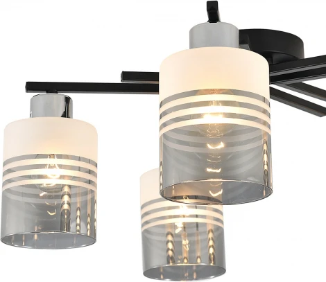 Потолочная люстра Escada Torenia 1132/5P 5x60Вт E27, металл/стекло, черный/хром, матовый/дымчатый (220V)