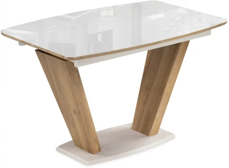 Стол на тумбе Notta Петир 120(160)х80 ультра белый / дуб вотан 511237