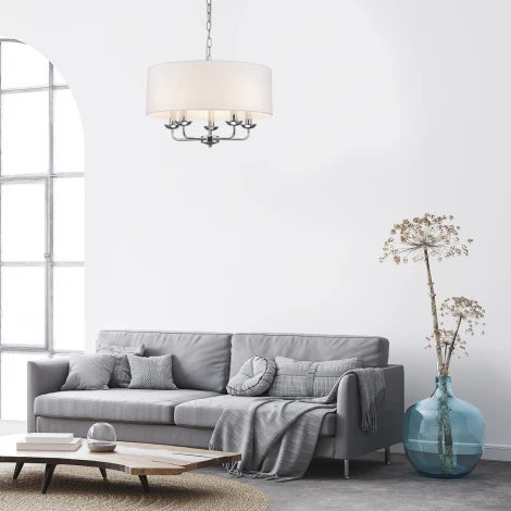 Подвесная люстра Bovilla 10175/5PL E14*40W Chrome (220V, на цепи, круглые)