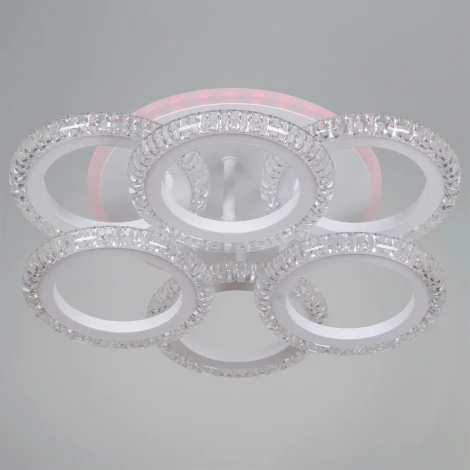 Потолочная люстра светодиодная на штанге с пультом с регулировкой цветовой температуры, яркости и ночным режимом Reluce 36890-0.3-3+3 WH (RGB)