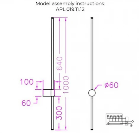 Бра линейное светодиодное Aployt Merian APL.019.11.12 (220V)