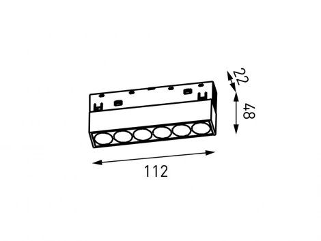 Трековый светильник светодиодный, магнитный, черный, 6Вт, 48V IP20 3000К Lumker SY-LINK SY-LINK-110-BL-6-WW