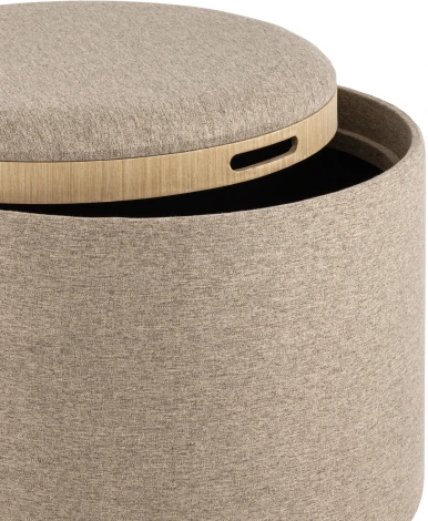 Пуф-столик с ящиком Хюгге L рогожка бежевый УТ000035342