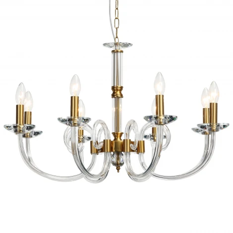 Подвесная люстра Stilfort Glass 1050/03/08P (220V, хрусталь, на цепи, свеча)