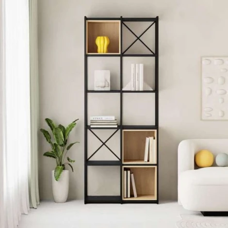 Стеллаж прямой VALE MIDI BOOKCASE LEVE (Черный) арт.LEV01099