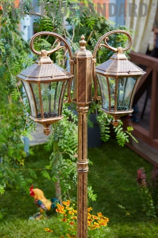 Наземный фонарь Elektrostandard Virgo черное золото GLXT-1450F/2