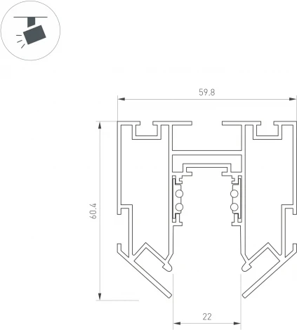 Трек встраиваемый магнитный MAG-ORIENT-TRACK-2653-STR-G-3000 (WH) (Arlight, IP20 Металл) 047571