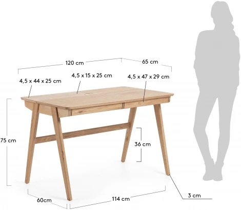 Компьютерный стол La Forma (ex Julia Grup) Julia (Дерево,МДФ,Ясень)
