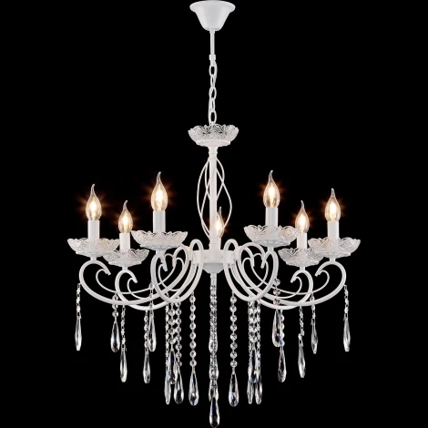 Подвесная люстра Reluce 04207-0.4-07 WH (220V, подвески, на цепи, подсвечник, свеча)