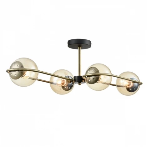 Потолочная люстра на штанге Lumion Erena 8062/4C черный/тонированный металл/стекло E27 4*60W 220V