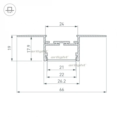 Профиль PLS-LOCK-H19-T-HIDE-2000 (Алюминий) 033693 Arlight