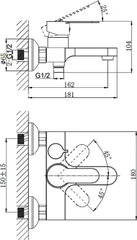 Смеситель Rush Tenerife TE2835-44 для ванны с душем