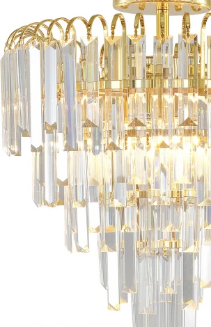 Потолочная люстра на штанге Escada Odegard 2105/6P 6x40Вт E14, металл/хрусталь, золото (220V)