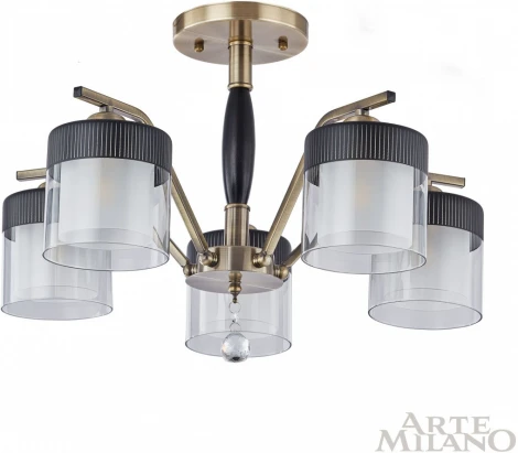 Потолочная люстра на штанге Arte Milano Napoli-2646 332646/5 AB+BK (220V, подвески)