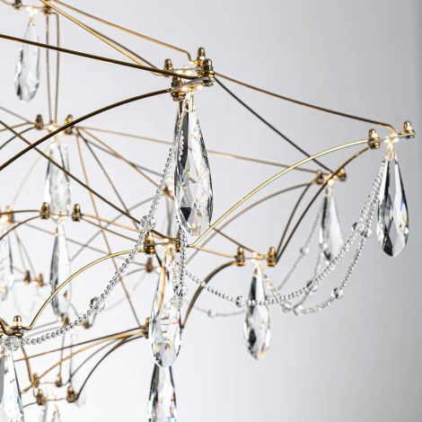 Подвесная люстра светодиодная хрустальная с пультом с регулировкой цветовой температуры Modelux MODELUX ML.5602.1200P BS