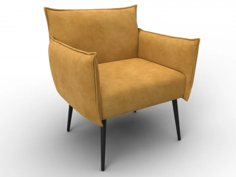 Кресло Лига-083 (Фанера/Металл/Велюр/Желтый) Лига Диванов 132322