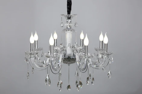 Подвесная люстра Omnilux Valledoria OML-70203-08 (220V, подвески, на цепи, подсвечник, свеча)