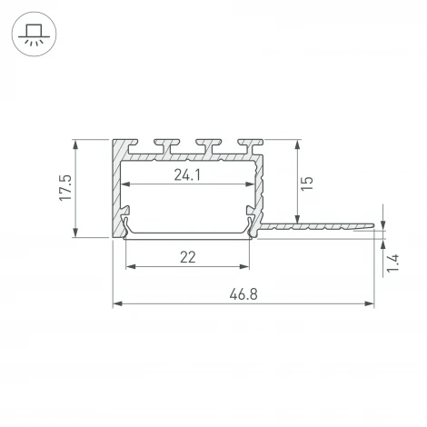 Профиль PLS-F-HIDE-EDGE-2000 (Arlight, Алюминий) 058464