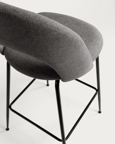 Барный стул La Forma (ex Julia Grup) Mahalia (Черный,Серый/ Металл,Пена,Фанера,Сталь)