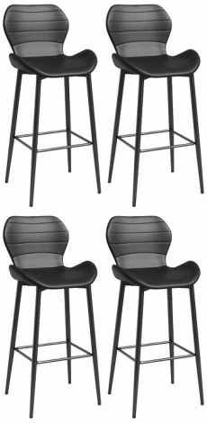 Стул Unity (комплект 4 шт) черный Hesby (Черный/Металл,Экокожа) арт.HSBI_DC1761_black_4