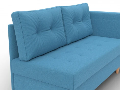 Кушетка Лига-098 (ДВП,ДСП,ЛДСП,Брус,Фанера/Дерево/Рогожка/Голубой) Лига Диванов 132578