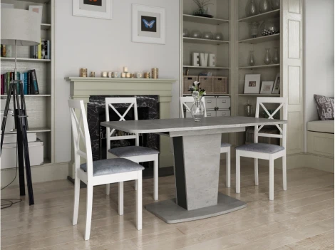 Стол на тумбе Woodville Токио-28 метрополитан грей / антрацит 515104