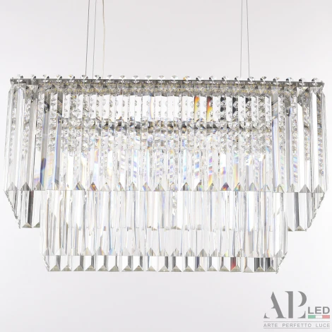 Подвесная люстра светодиодная APL LED Sicilia SH11.57.C.Ni.4000 (220V, хрусталь, на тросе)