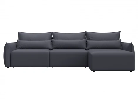 Диван угловой Лига-051 НПБ Лонг угол универсальный (ЛДСП,Брус,Фанера/Пластик/Экокожа/Серый) Лига Диванов 129893