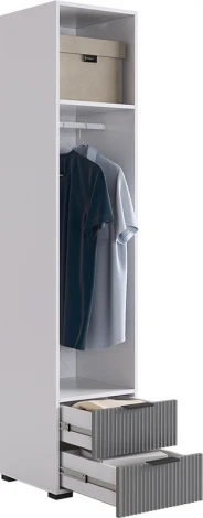 Зефир Шкаф однодверный 107.01 Mebelson (ЛДСП,ПВХ,МДФ,Металл/Светлое дерево,Серый) арт.UL.107-M.103.01.3263