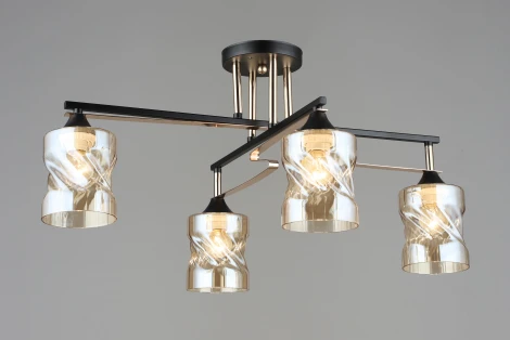 Потолочная люстра на штанге Мелодия Света SL1N SL1369-4 BK+FGD 000060394