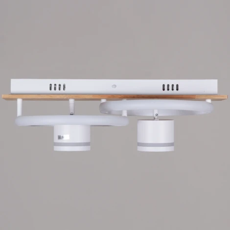 Потолочная люстра с пультом с регулировкой цветовой температуры, яркости и ночным режимом Reluce 29560-0.3-2+2 WH+WOOD