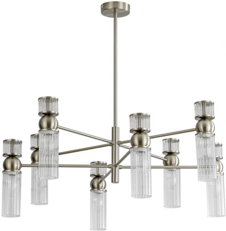 Потолочная люстра на штанге Lumion Denver 8277/8 сатин никель/прозрачный, металл/стекло Е14 8*40W 220V