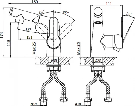 Смеситель Rush Tenerife TE2835-12 для раковины