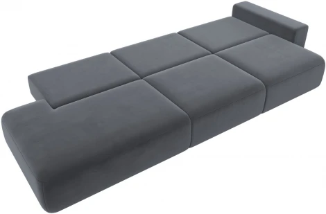 Диван прямой Лига-036 НПБ Модерн Лонг подлокотник справа (Серый/Велюр) Лига Диванов арт.121361