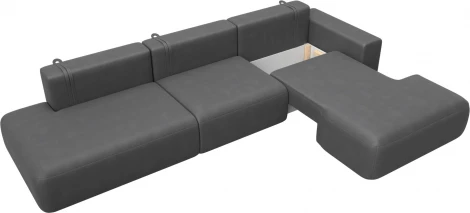 Диван угловой Лига-036 НПБ Модерн Лонг правый угол Лига Диванов (Замша) арт.127761