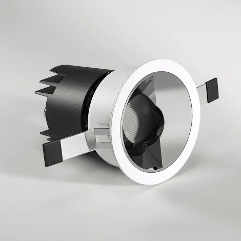 Встраиваемый светодиодный светильник Elektrostandard Inlin 25090/LED 10W 3000K белый/хром Inline (220V, круглые)