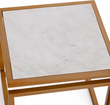 Столик кофейный Secret De Maison QUATTRO ( mod. 14153 ) Tetchair (Золотой,Белый мрамор).