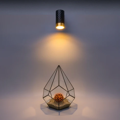 Точечный светильник накладной Wolta WSL-GU10/09BG под лампу GU10 Черный / Золотой LINEA