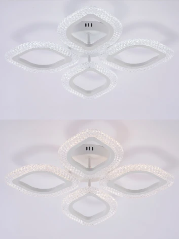 Потолочная люстра светодиодная с пультом ДУ 48W, белый, LED Natali Kovaltseva Sm LED LAMPS 81455 (регулировка яркости, 220V)