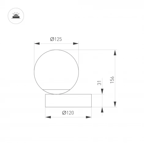 Настольная лампа SP-ORNELLA-TAB-L150-R125-6W Warm3200-MIX (GD, 300 deg, 230V, TOUCH-DIMM) (Arlight, IP20 Металл) 059515