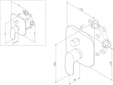 Смеситель Am.Pm Sensation F3085000 для ванны с душем