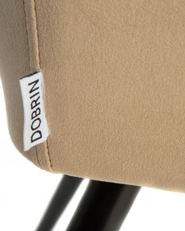 Стул обеденный ROBERT (черные матовые ножки, велюр V108-104 Мокко)