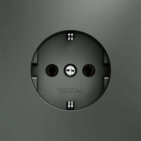 Розетка с заземлением (титан) Voltum S70 VLS040106